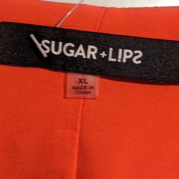 SugarLips Red and Black Animal Print Long Sleeve Wrap Dress - Picture 5 of 5